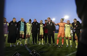 Everton Women V Arsenal Women 2021-22 Prints: Arsenal Women: Jonas Eidevall Speaks to Team After Everton Match