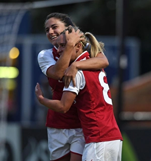 Arsenal Women: Jordan Nobbs and Danielle van de Donk Celebrate Goal Against Everton Ladies (Pre-Season Friendly 2017-18)
