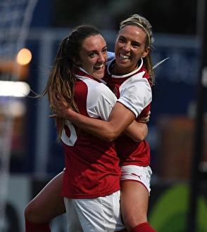 Arsenal Women: Jordan Nobbs and Lisa Evans Celebrate Goal Against Everton Ladies (Pre-Season Friendly 2017-18)