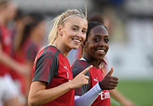 Arsenal Women V Everton Ladies - Pre Season 2017-18 Prints: Arsenal Women: Leah Williamson and Danielle Carter Pre-Season Training