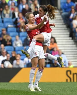 Brighton And Hove Albion Women V Arsenal Women 2018-19 Prints: Arsenal Women: Miedema and van de Donk Celebrate Goal Against Brighton