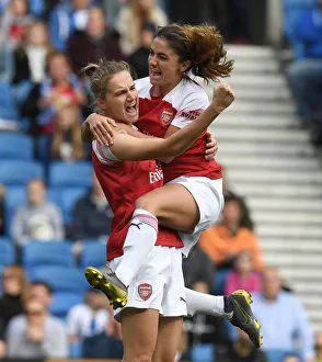 Brighton And Hove Albion Women V Arsenal Women 2018-19 Prints: Arsenal Women: Miedema and van de Donk Celebrate Goal Against Brighton