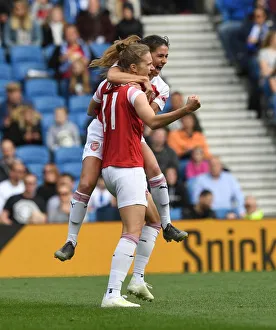 Brighton And Hove Albion Women V Arsenal Women 2018-19 Prints: Arsenal Women: Miedema and van de Donk Celebrate Goal Against Brighton