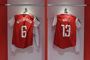 Arsenal Women: Pre-Match Preparation in the Emirates Changing Room Ahead of Showdown against Chelsea (FA Women's Super League, 2022-23)