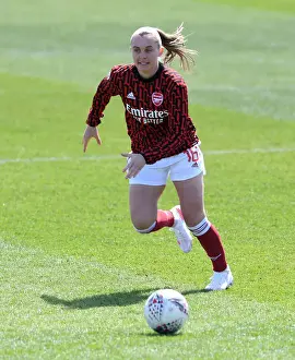 Arsenal Women V Brighton And Hove Albion 2020-21 Prints: Arsenal Women Prepare for Brighton Match Amidst Empty Stands (2020-21)