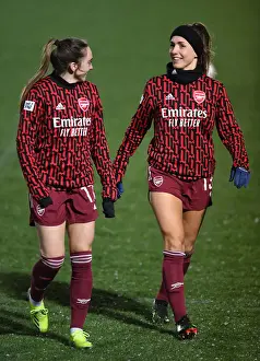 Chelsea Women V Arsenal Women 2020-21 Prints: Arsenal Women Prepare for FA WSL Clash Against Chelsea: Evans and Walti Warm Up