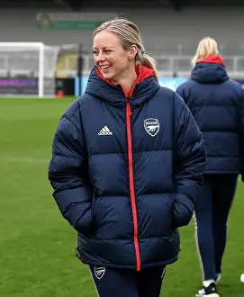 Arsenal Women V Watford Women 2023-24 Prints: Arsenal Women Prepare for Watford Women in FA Cup Fourth Round: Amanda Ilestedt Inspects Pitch