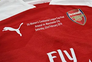 Arsenal V Manchester City - Continental Cup Final 2019 Prints: Arsenal Women: Preparing for Battle in FA WSL Continental Cup Final Against Manchester City