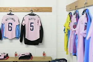 West Ham United Women V Arsenal Women 2022-23 Prints: Arsenal Women: Preparing for Battle in the FA WSL - A Glimpse into Their Changing Room before the West Ham Showdown