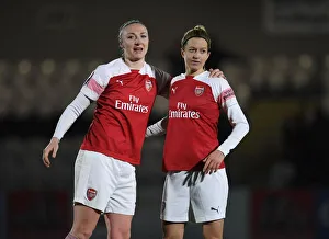 Arsenal Women: Quinn and Arnth Embrace Post-Match at FA WSL Continental Tyres Cup
