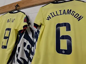 West Ham United Women V Arsenal Women 2021-22 Prints: Arsenal Women: Ready for Battle Against West Ham United in FA WSL (2021-22) - Kit Preparation