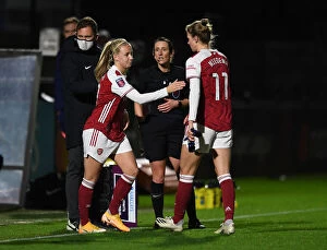 Images Dated 18th November 2020: Arsenal Women Substitute Beth Mead Replaces Vivianne Miedema Against Tottenham Hotspur in Empty