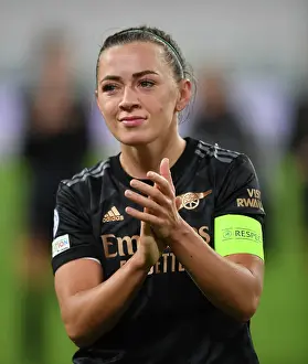 Juventus Women V Arsenal Women 2022-23 Prints: Arsenal Women Triumph over Juventus in UEFA Champions League: Katie McCabe Celebrates with Fans