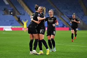Leicester City Women V Arsenal Women 2022-23 Prints: Arsenal Women Triumph Over Leicester City: Steph Catley Scores Third Goal in Thrilling Super League Match