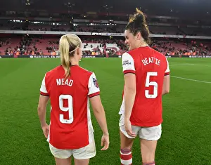 Arsenal Women V Tottenham Hotspur 2021-22 Prints: Arsenal Women Triumph Over Tottenham Hotspur: Beth Mead and Jennifer Beattie Celebrate FA WSL Victory