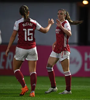 Arsenal Women V Tottenham Hotspur Women - FA Cup 2020-21 Prints: Arsenal Women Triumph Over Tottenham Hotspur Women in FA Cup Match: Evans Scores Brace