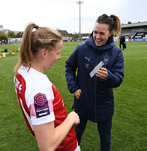 Arsenal Women: Viktoria Schnaderbeck and Tabea Kemme Embrace after Hard-Fought Match against Birmingham City Ladies