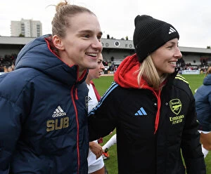 Images Dated 14th January 2024: Arsenal Women and Vivianne Miedema Celebrate after Winning Against Watford Women in FA Cup Fourth