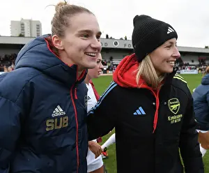 Arsenal Women V Watford Women 2023-24 Prints: Arsenal Women and Vivianne Miedema Celebrate after Winning Against Watford Women in FA Cup Fourth Round