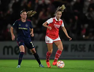 Arsenal Women V Ajax Women 2022-23 Prints: Arsenal Women vs. Ajax: Lia Walti's Thrilling Escape in Champions League Clash
