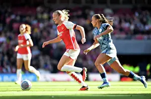 Arsenal V Aston Villa 2023-24 Prints: Arsenal Women vs Aston Villa: Frida Maanum Fights Past Defender in Barclays Super League Clash