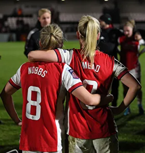 Arsenal Women V Brighton And Hove Albion Women 2021-22 Prints: Arsenal Women vs Brighton Hove Albion Women: A Battle of FA WSL Stars - Nobbs and Mead Emotions Post-Match