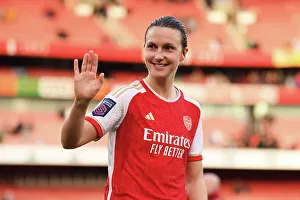 Arsenal Women vs Chelsea Women: Lotte Wubben-Moy Celebrates at Emirates Stadium - Barclays Women's Super League 2023-24