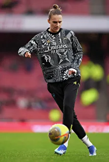 Arsenal Women vs Chelsea Women: Viviane Miedema Warming Up Ahead of Barclays Super League Clash at Emirates Stadium (2023-24)