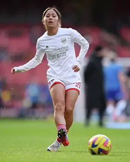 Arsenal Women vs Chelsea Women: Mana Iwabuchi Warming Up Ahead of FA WSL Clash at Emirates Stadium