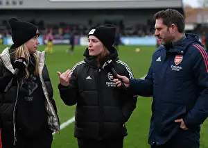 Arsenal Women V Everton Women 2022-23 Prints: Arsenal Women vs Everton Women: Beth Mead and Kim Little's Half-Time Interview in FA WSL Match