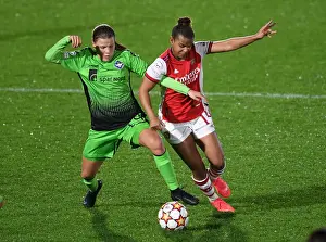 Arsenal Women V HB Koge 2021-22 Prints: Arsenal Women vs HB Koge: A UEFA Women's Champions League Battle at Meadow Park