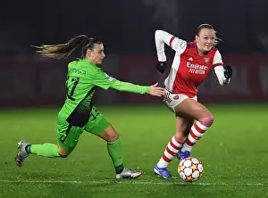 Arsenal Women V HB Koge 2021-22 Prints: Arsenal Women vs HB Koge: A UEFA Women's Champions League Showdown at Meadow Park