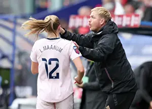 Liverpool Women V Arsenal Women 2022-23 Prints: Arsenal Women vs. Liverpool Women: Jonas Eidevall Coaches Arsenal at Prenton Park (FA WSL 2022-23)