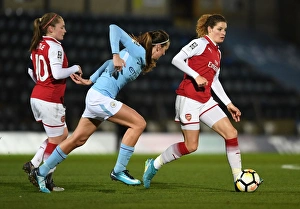 Arsenal Women V Manchester City Ladies - Continentail Cup Final Prints: Arsenal Women vs Manchester City Ladies: A Star-Studded Showdown - Janssen vs Scott