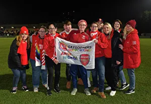Arsenal Women V Manchester City Women - Conti Cup 2022-23 Prints: Arsenal Women vs Manchester City: Passionate Fans Cheer at Conti Cup Semi-Final