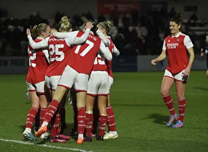 Arsenal Women V Manchester City Women - Conti Cup 2022-23 Prints: Arsenal Women vs Manchester City Women: Celebrating a Goal in the FA WSL Continental Tyres League Cup Semi-Final