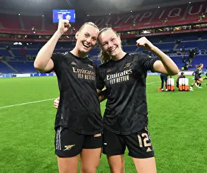 Olympic Lyonnais V Arsenal Women 2022-23 Prints: Arsenal Women vs. Olympique Lyonnais: A UEFA Champions League Showdown in Lyon