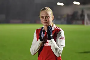 Arsenal Women V Reading Women 2022-23 Prints: Arsenal Women vs Reading: Kathrine Kuhl's Emotional Moment After Match at Meadow Park