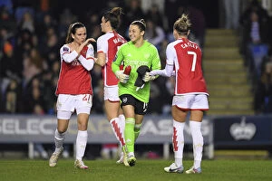 Reading Women v Arsenal Women - Conti Cup 2023-24 Collection: Arsenal Women vs Reading: Sabrina D'Angelo Engages Teammates at FA WSL Cup Second-Half
