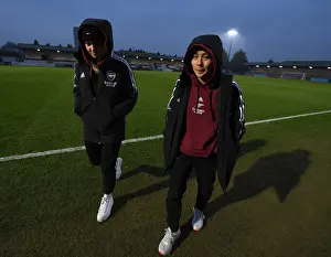 Arsenal Women vs Reading Women: Pre-Match Moment between Laura Weinroither and Mana Iwabuchi (FA WSL, 2021-22)