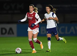 Arsenal Women vs. Tottenham Hotspur Women: FA Womens Continental League Cup Clash in Empty Stands