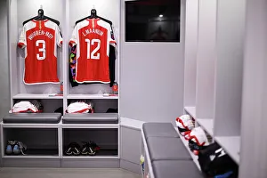 Arsenal Women V Tottenham Hotspur Women - Conti Cup 2023-24 Prints: Arsenal Women vs. Tottenham Hotspur Women: Pre-Match Focus - Arsenal Dressing Room: Ready for Battle