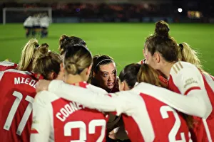 Arsenal Women V Tottenham Hotspur Women - Conti Cup 2023-24 Prints: Arsenal Women vs. Tottenham Hotspur Women: Pre-Match Huddle in FA WSL Cup Clash