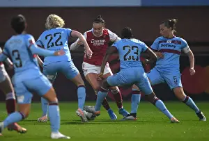 Arsenal Women V West Ham United Women 2020-21 Prints: Arsenal Women vs. West Ham United Women: A Tight Clash in Empty FA WSL Stands (April 2021)