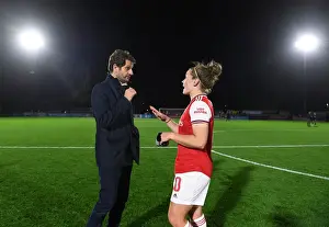 Arsenal Women V Fiorentina Women 2019-20 Prints: Arsenal Women's Boss Montemurro and Captain Little Discuss UEFA Champions League Match Against Fiorentina