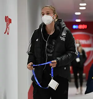 Arsenal Women V FC Zurich Frauen 2022-23 Prints: Arsenal Women's Champions League: Kaylan Marckese Gears Up in Emirates Changing Room
