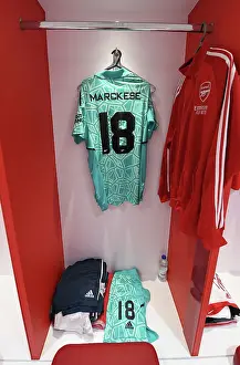 Arsenal Women V FC Zurich Frauen 2022-23 Prints: Arsenal Women's Champions League: Kaylan Marckese Gets Ready in the Emirates Changing Room