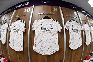 Arsenal Women V Paris Saint-Germain 2020 Prints: Arsenal Women's Champions League Quarterfinal: Match Shirts in Arsenal Dressing Room vs Paris Saint-Germain