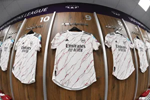 Arsenal Women V Paris Saint-Germain 2020 Prints: Arsenal Women's Champions League Quarterfinal: Match Shirts in Arsenal Dressing Room vs Paris Saint-Germain