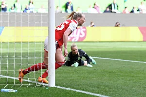 Images Dated 23rd April 2023: Arsenal Women's Champions League Semi-Final: Stina Blackstenius Scores Second Goal Against VfL